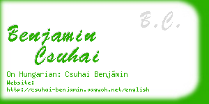 benjamin csuhai business card